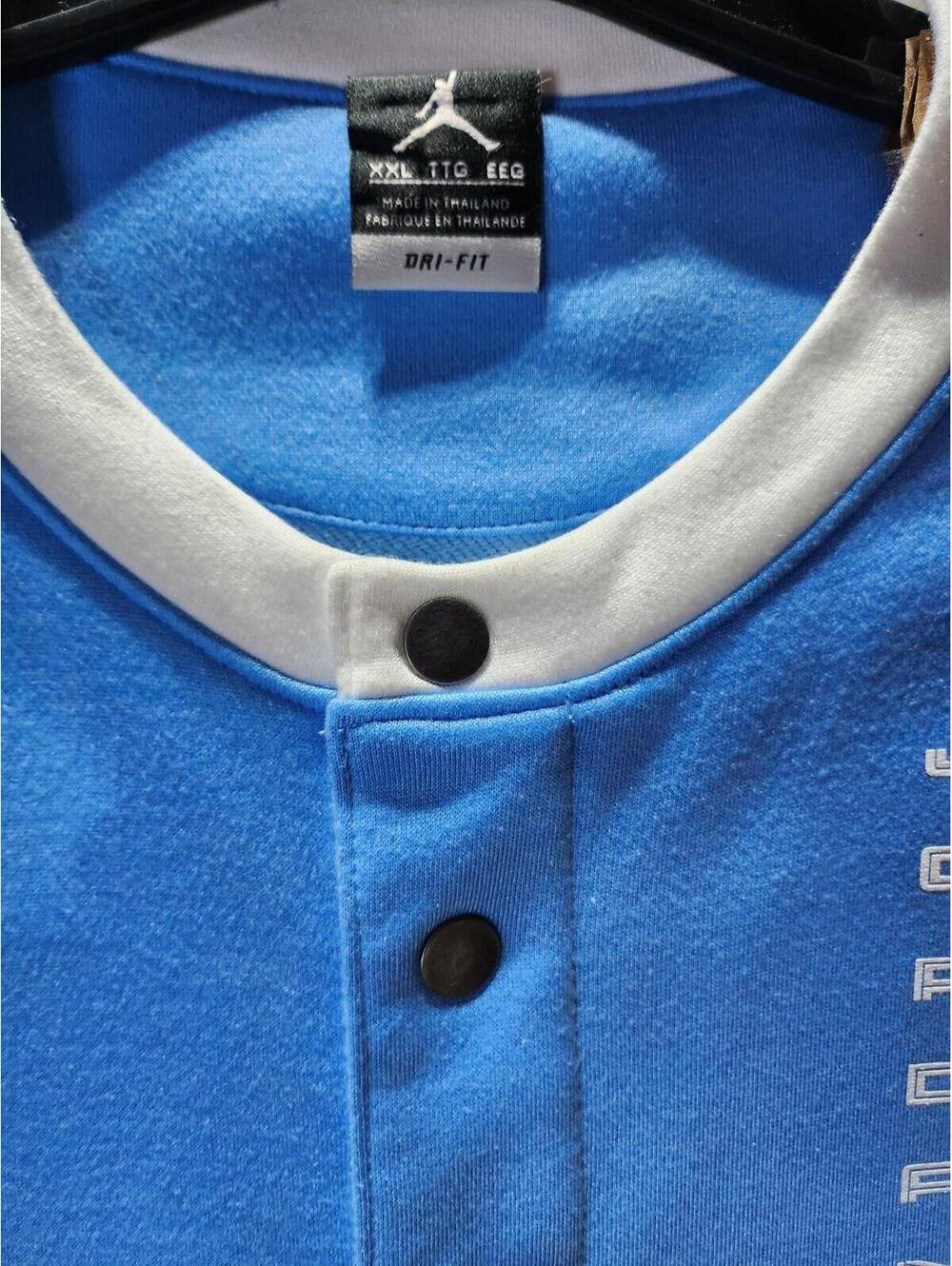 Jordan Jumpman Dri-FIT Varsity Jacket XXL Blue White Snap Closure Pockets - Picture 3 of 15